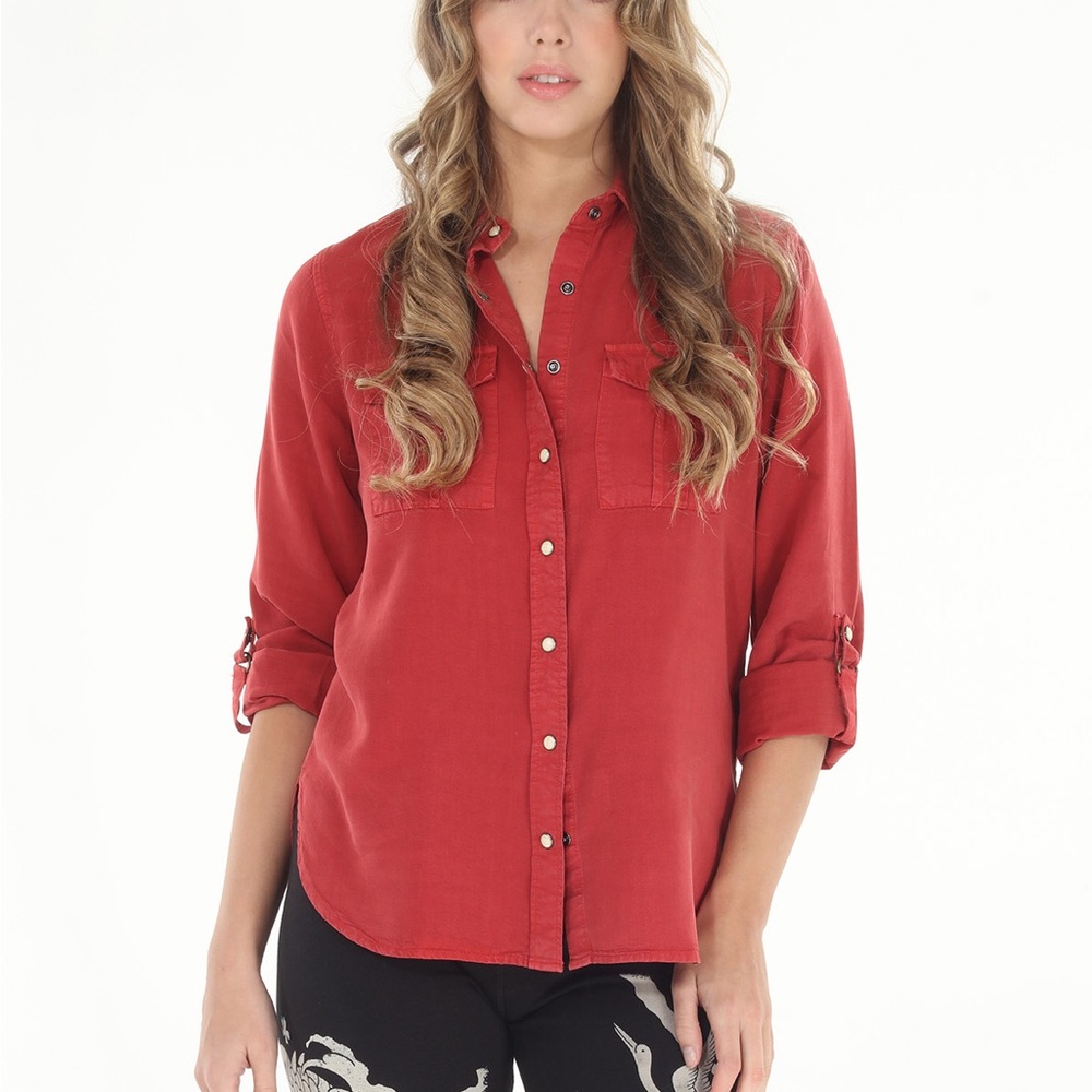 Paparazzi Pink 3/4 Sleeve Button Down Shirt